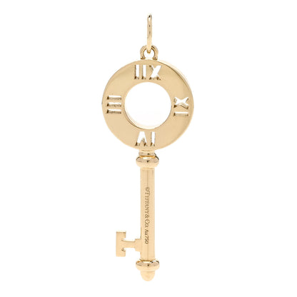 Tiffany 18K Yellow Gold Diamond Atlas Pierced Key Pendant 3 of 4