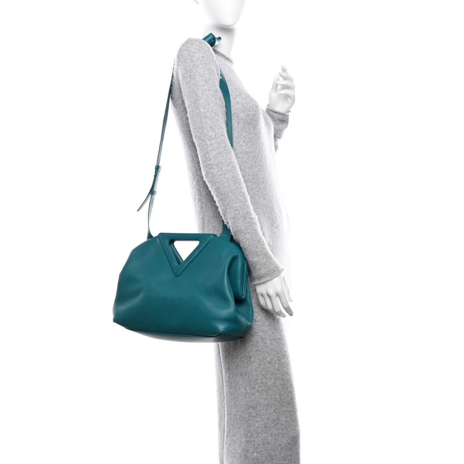 Bottega Veneta Calfskin Medium The Point Triangle Bag Mallard 2 of 10
