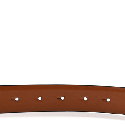 Valentino Garavani Glossy Calfskin VLogo Reversible 40mm Belt 80 32 Saddle Brown Black 3 of 5