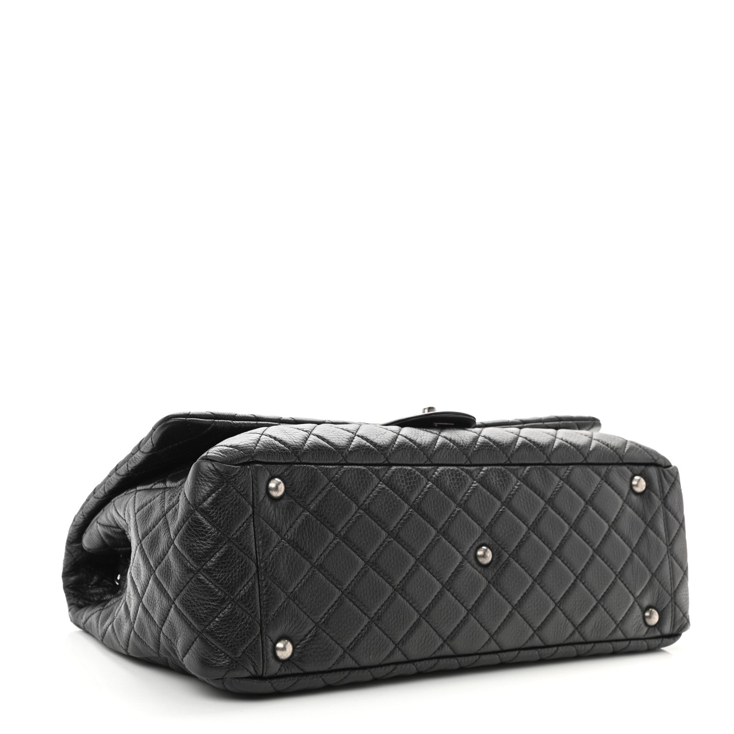 Chanel Calfskin Quilted XXL Travel Flap Bag Black 4 of 10
