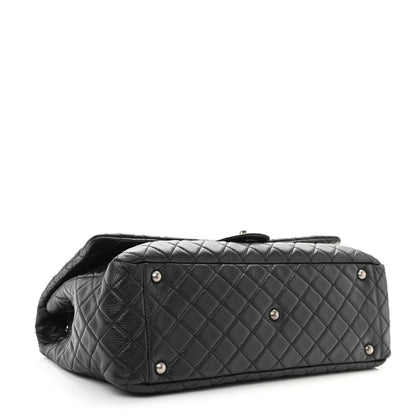 Chanel Calfskin Quilted XXL Travel Flap Bag Black 4 of 10