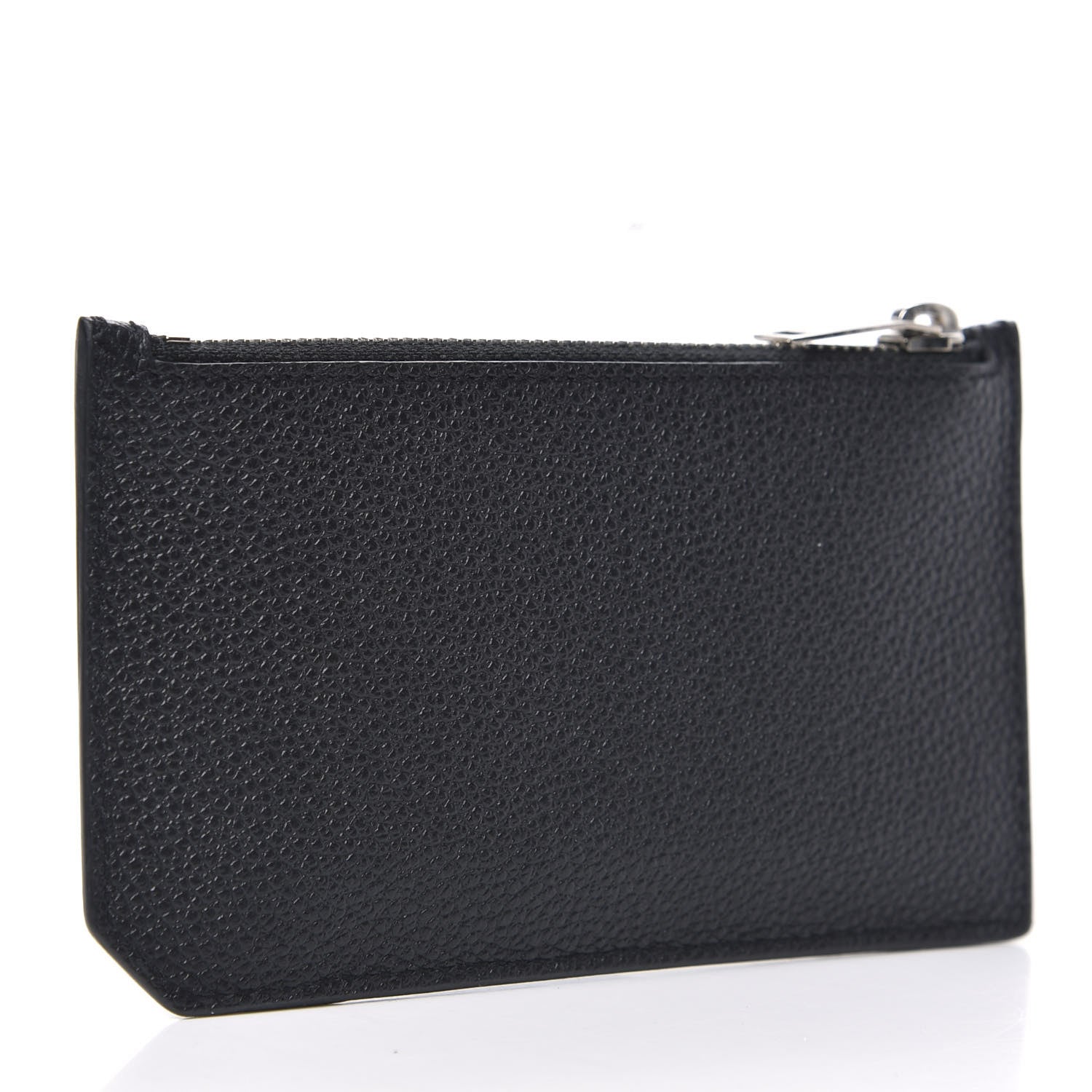 Saint Laurent Grained Calfskin 5 Fragments Zip Pouch Card Holder Black 2 of 8
