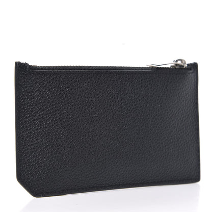 Saint Laurent Grained Calfskin 5 Fragments Zip Pouch Card Holder Black 2 of 8