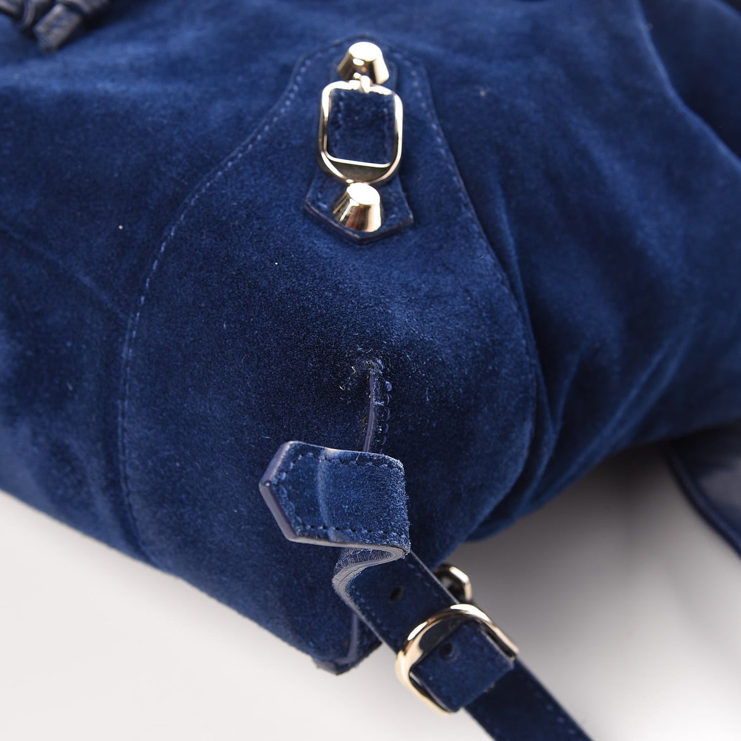 Baby Daim Suede Classic Hardware Traveler Backpack Bleu Pacifique