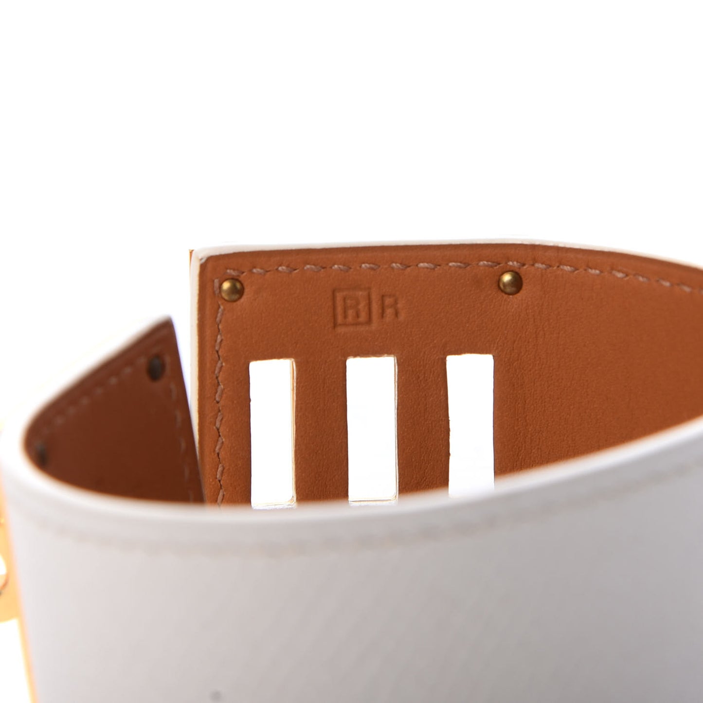 Epsom Kelly Dog Bracelet White