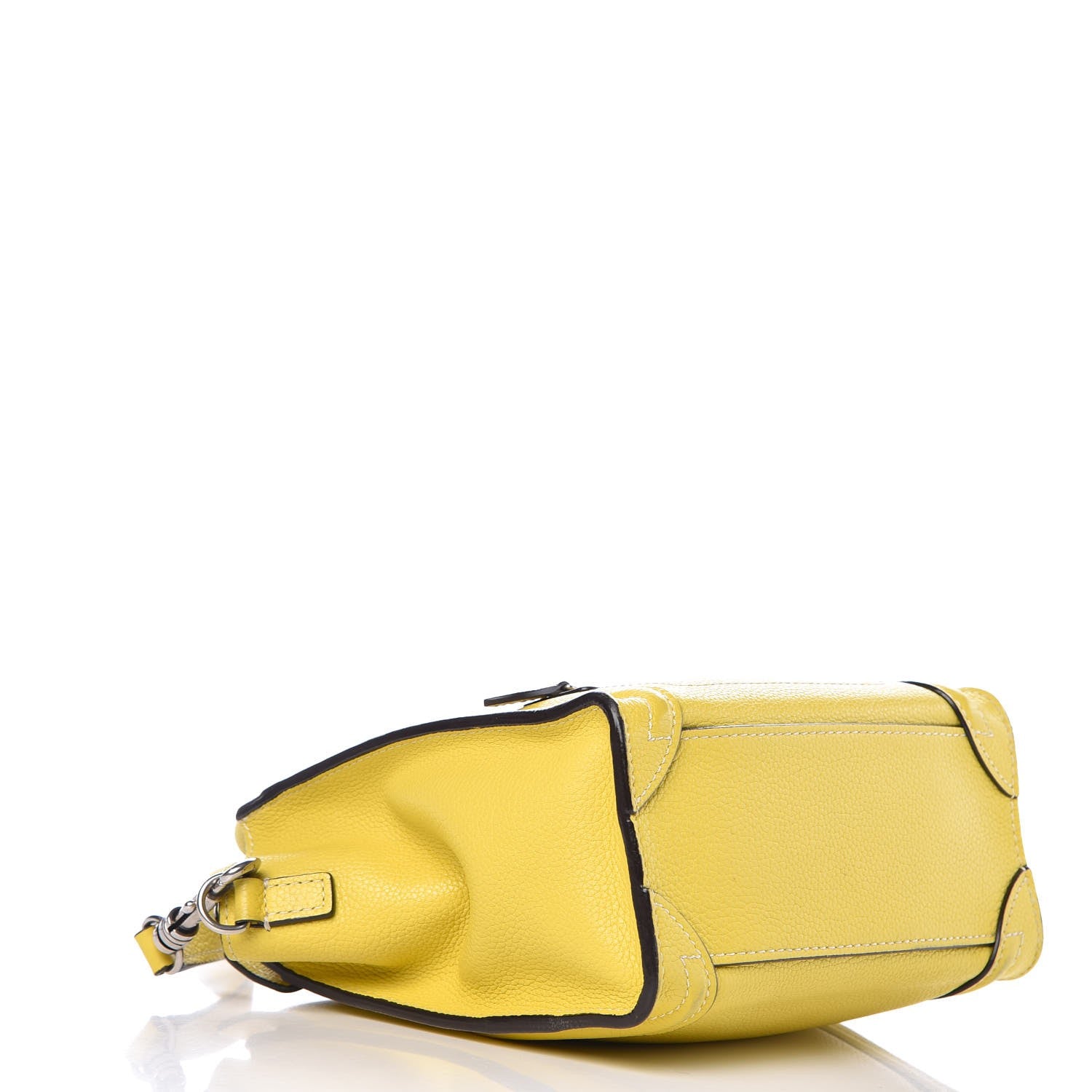 Celine Drummed Calfskin Nano Luggage Citron 3 of 6
