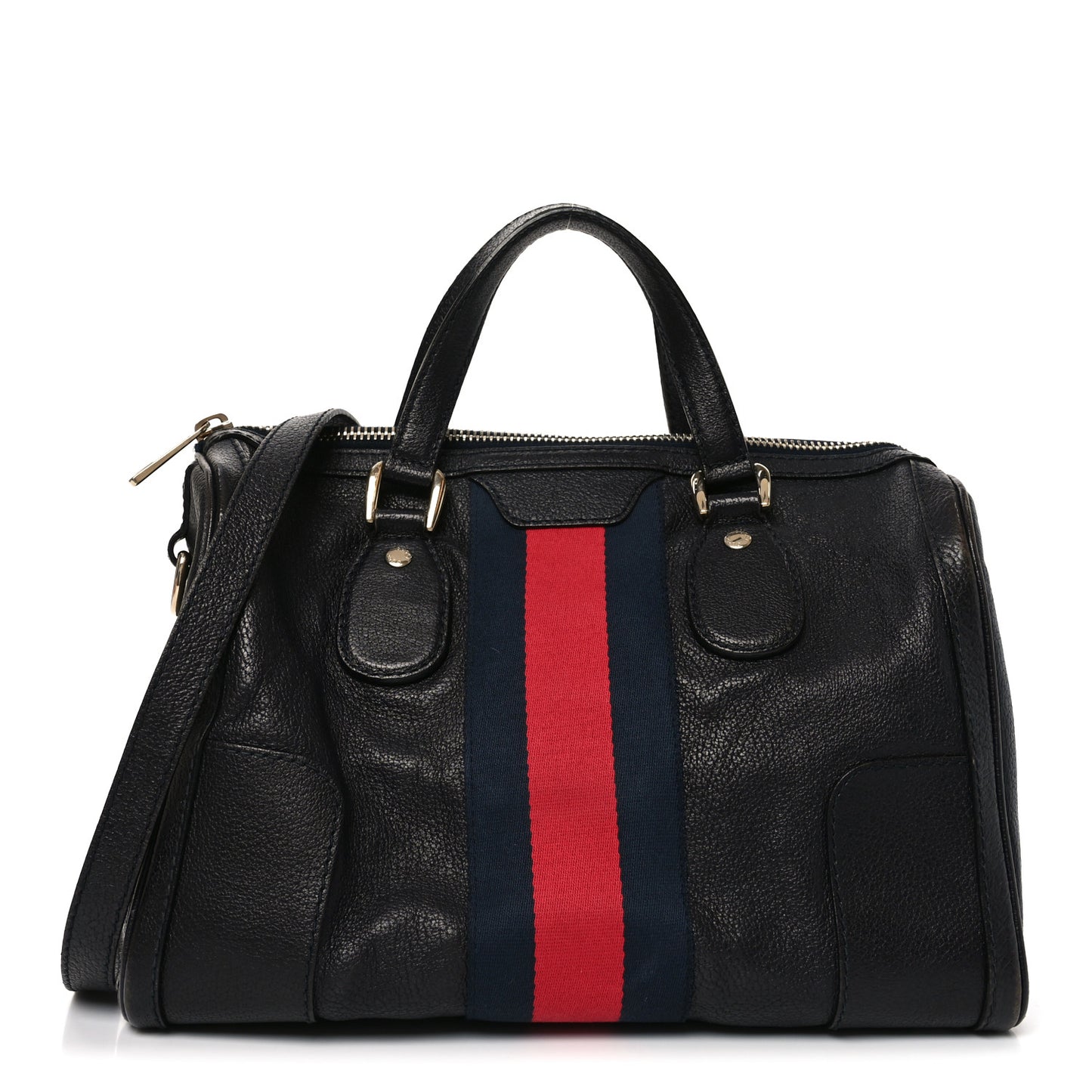 Calfskin Medium Seventies Web Boston Black