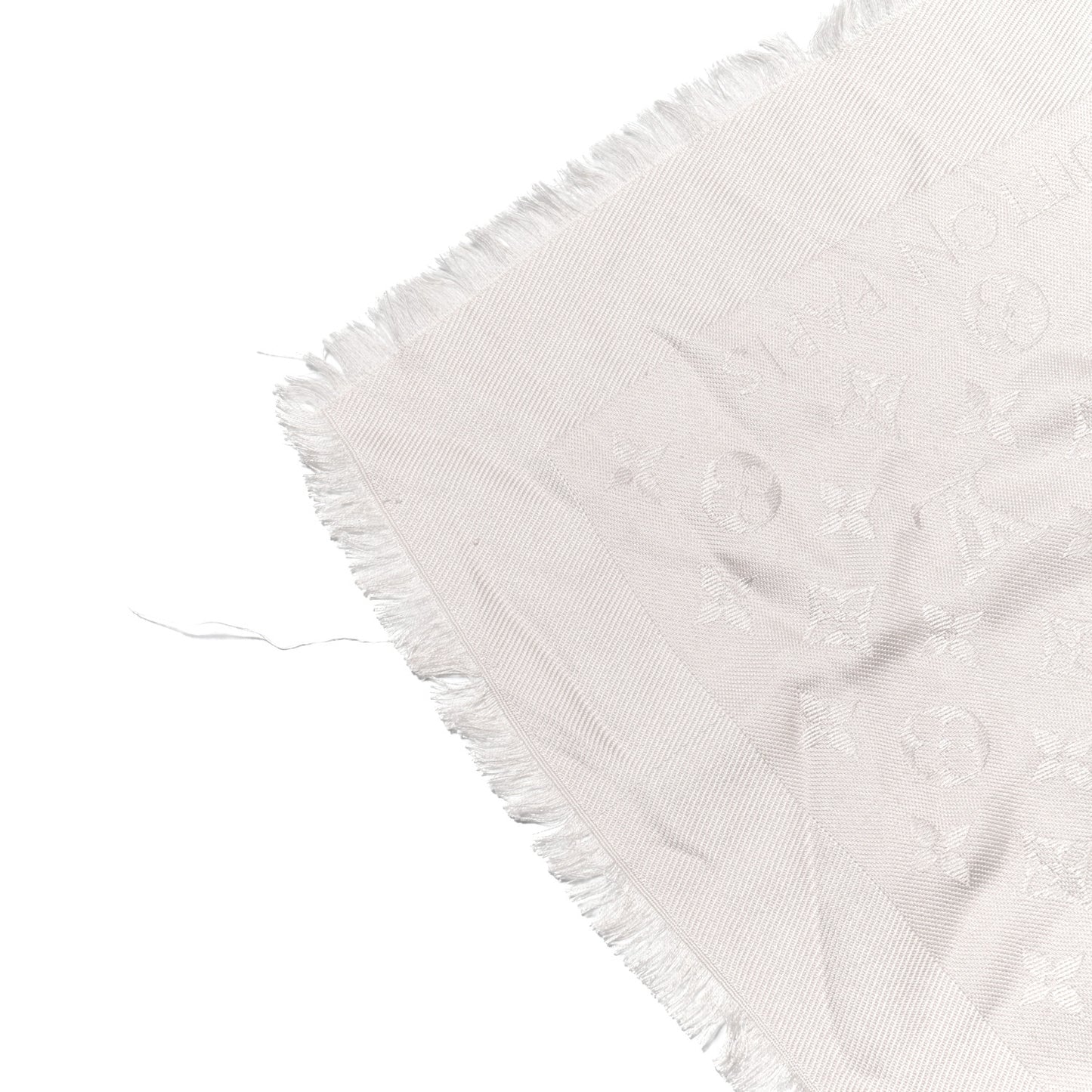 Silk Lurex Wool Monogram Shine Shawl Gris Perle