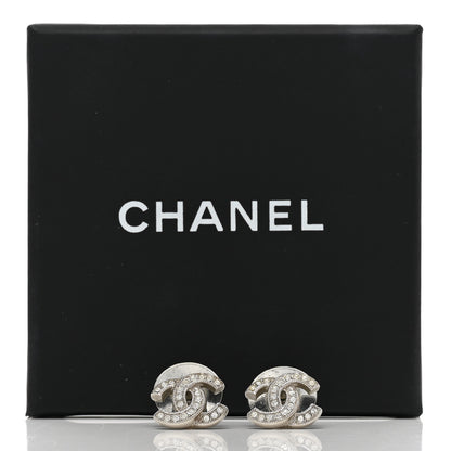 Chanel Crystal CC Earrings Silver 5 of 5