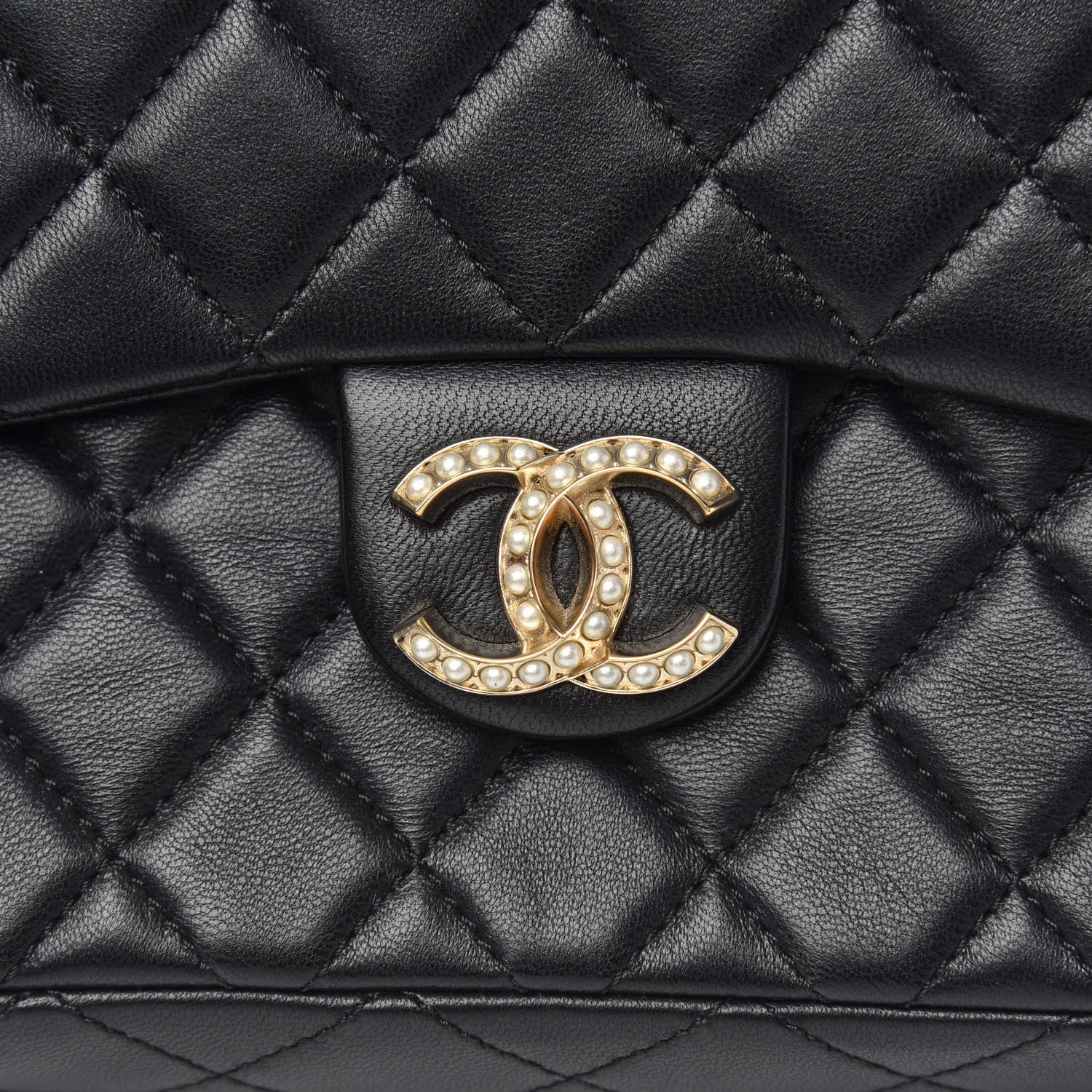 Chanel Lambskin Medium Westminster Pearl Flap Black 9 of 10