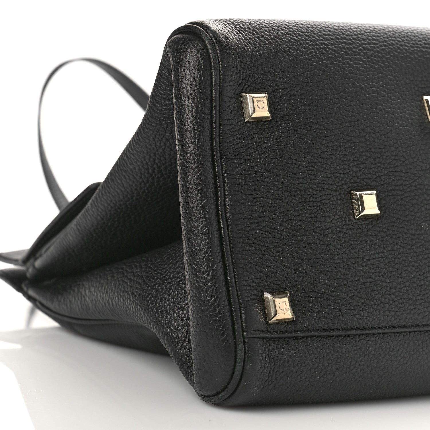 Salvatore Ferragamo Calfskin Large Studio Bag Black 9 of 12