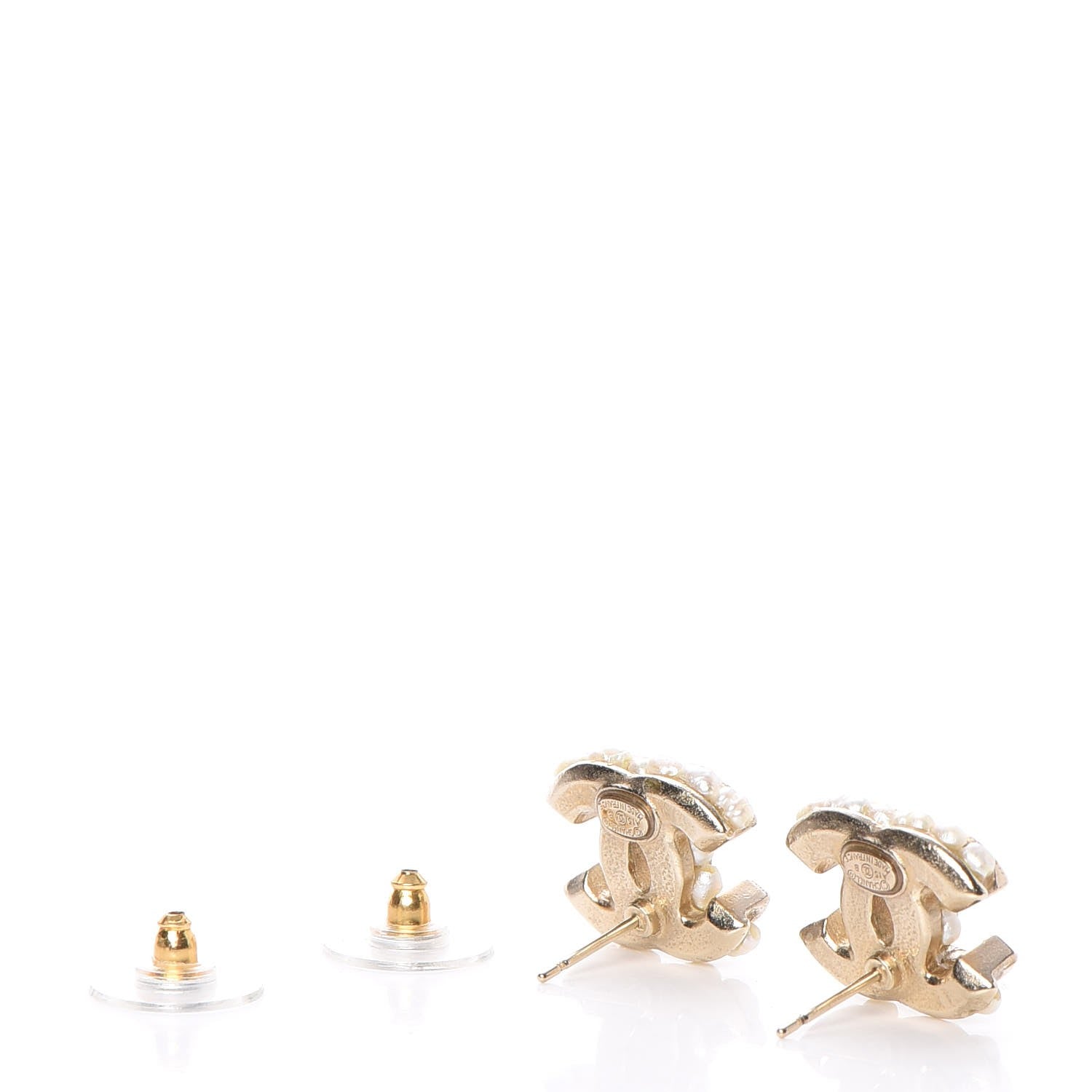 Chanel Pearl CC Earrings Light Gold 3 of 10