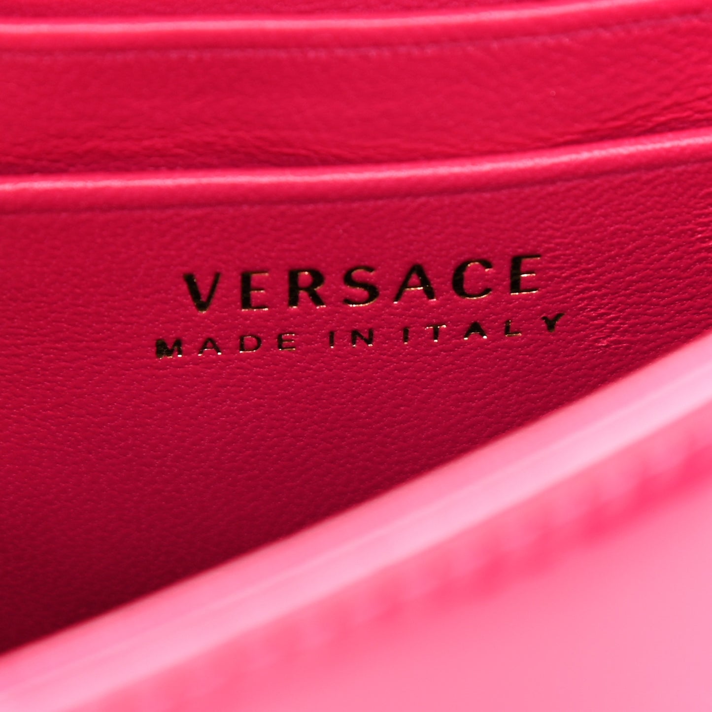 Patent Medusa Safety Pin Embellished Shoulder Bag Pink