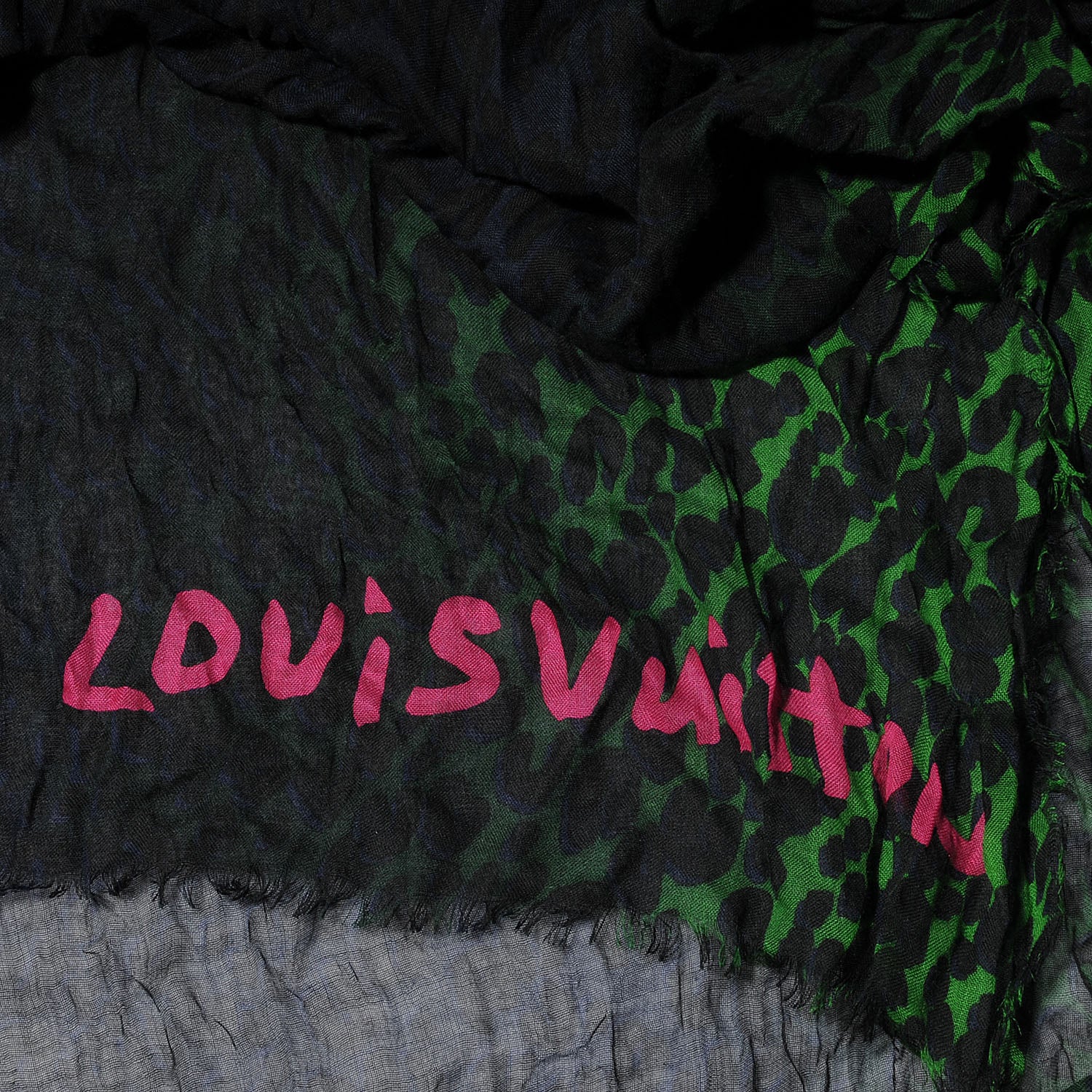 Louis Vuitton Cashmere Leopard Blurry Leo Stole Kaki 3 of 5