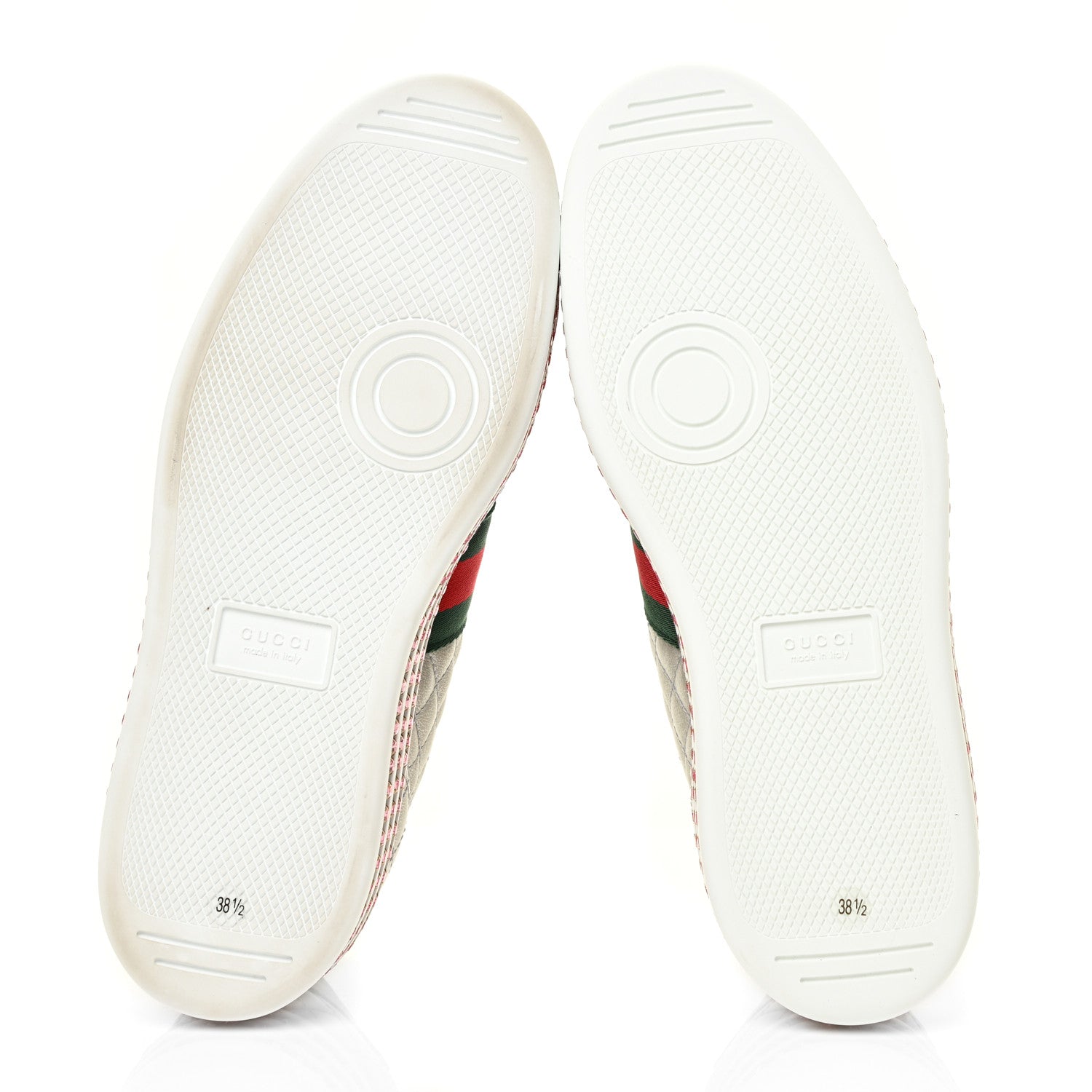 Gucci Laminated Nappa Crystal Web Bee Embroidered Trapuntata Womens Ace Platform Sneakers 38.5 Argento 6 of 16