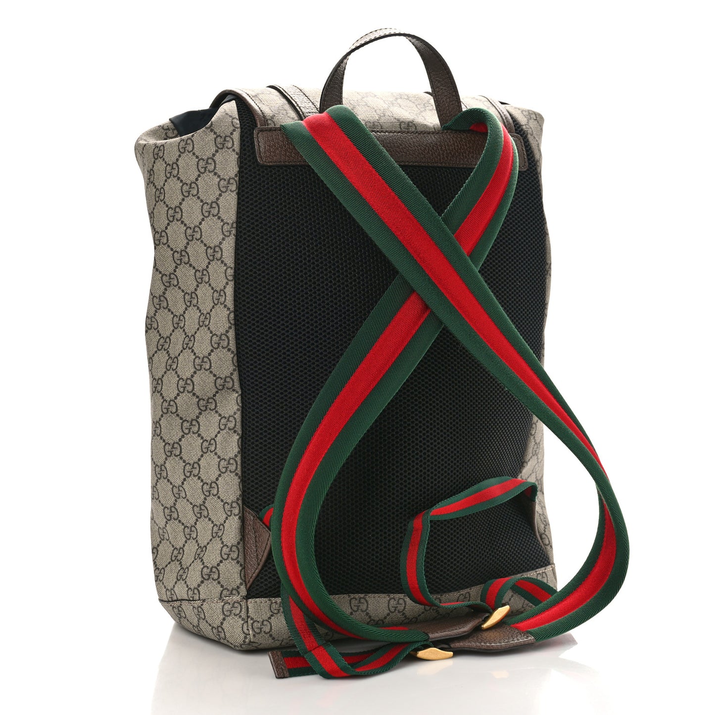 Soft GG Supreme Monogram Neo Vintage Double Buckle Backpack Beige New Acero Crop