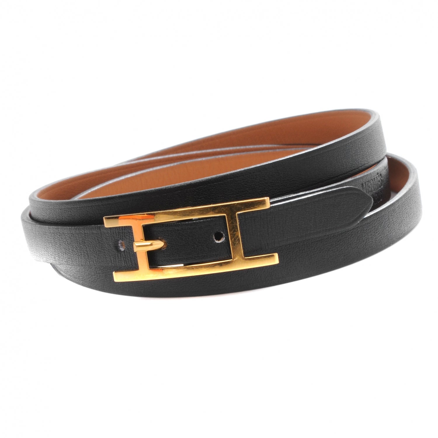 Hermes Chamonix Hapi 3 MM Triple Tour Wrap Bracelet Medium Black 1 of 4