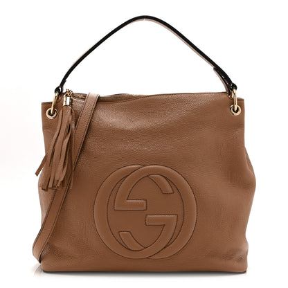 Gucci Pebbled Calfskin Large Soho Hobo Camelia 1 of 11