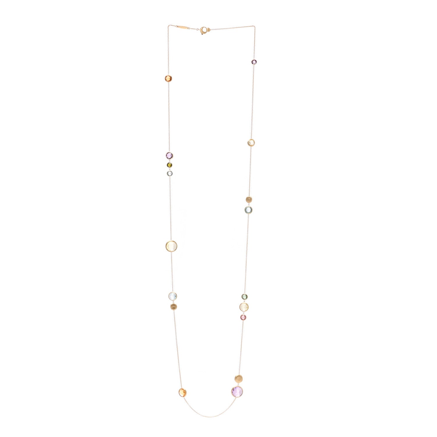 Marco Bicego 18K Yellow Gold Multi Gemstone Jaipur Long Station Necklace 3 of 5
