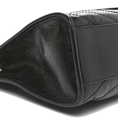 Saint Laurent Crinkled Calfskin Matelasse Monogram Medium Niki Shopper Tote Black 9 of 10
