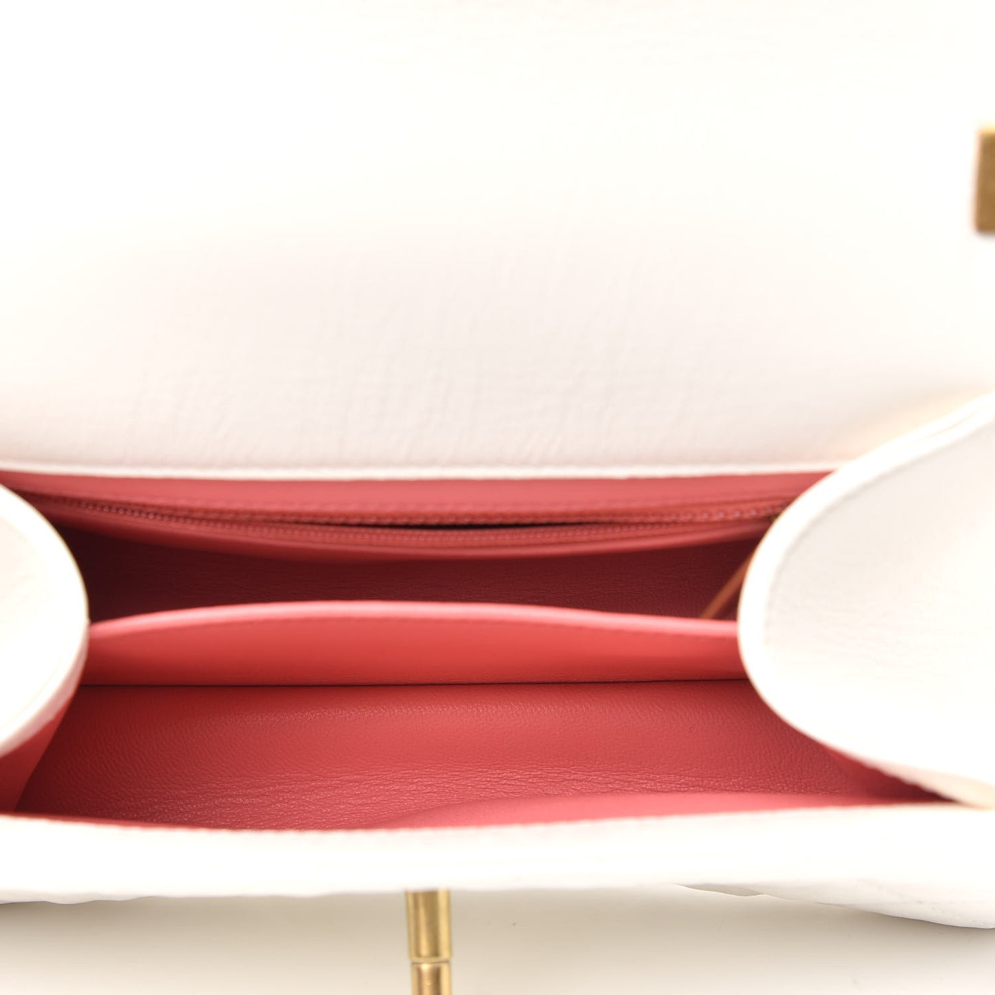 Crumpled Lambskin Quilted Mini CC Links Top Handle Flap White