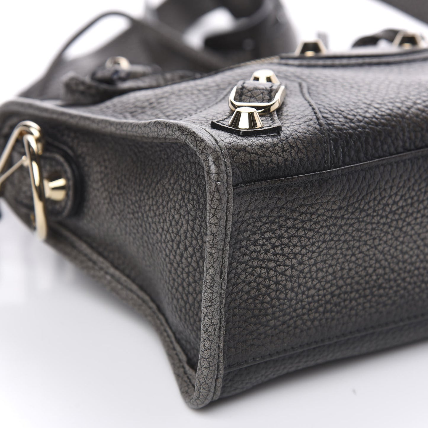 Grained Calfskin Classic Gold Hardware Mini City Ombre Grey Gradient
