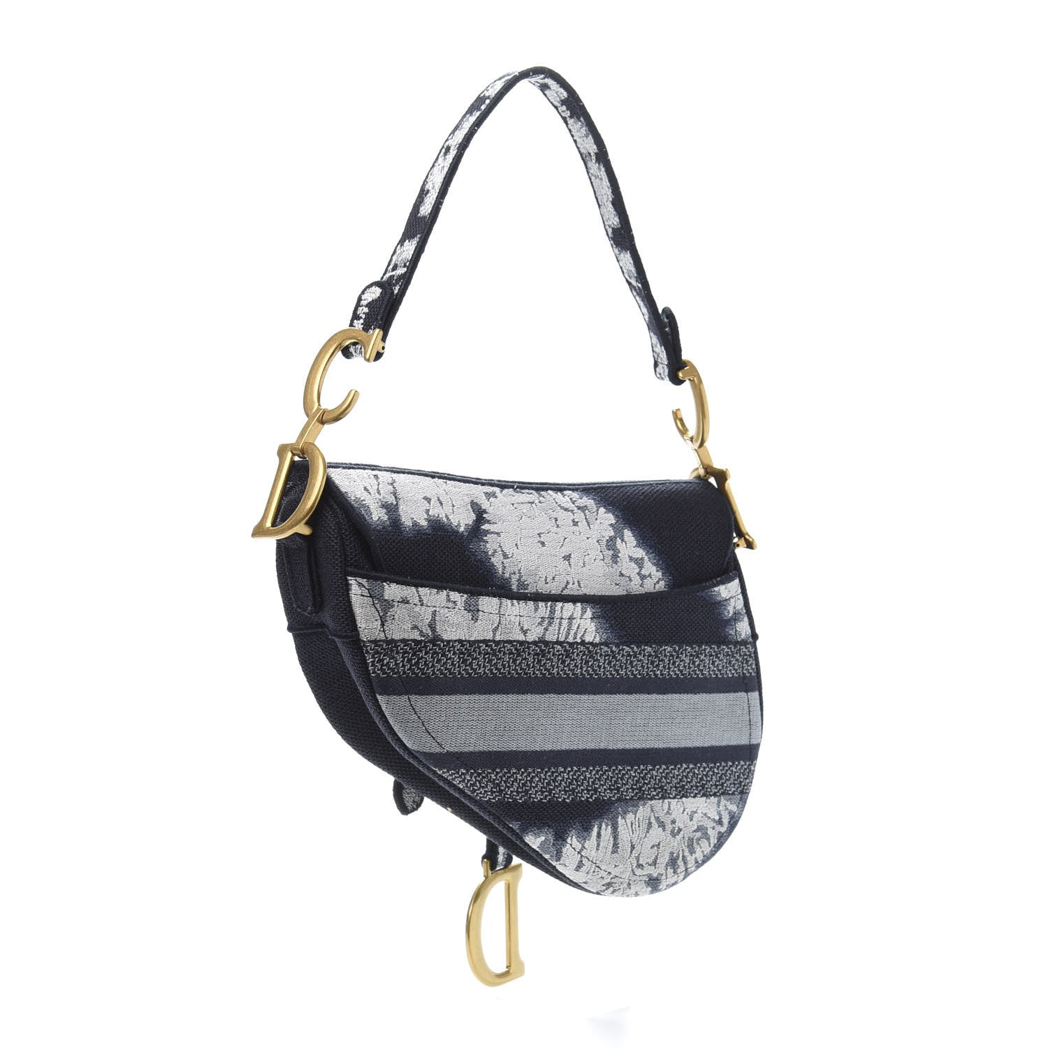 Christian Dior Canvas Tie Dye Saddle Bag Blue Multicolor 3 of 12