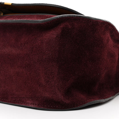 Chloe Suede Calfskin Braided Medium Marcie Double Carry Burgundy 10 of 10