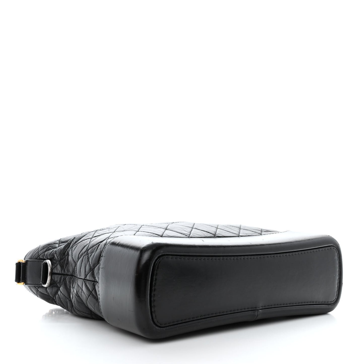 Aged Calfskin Quilted Large Gabrielle Hobo Black