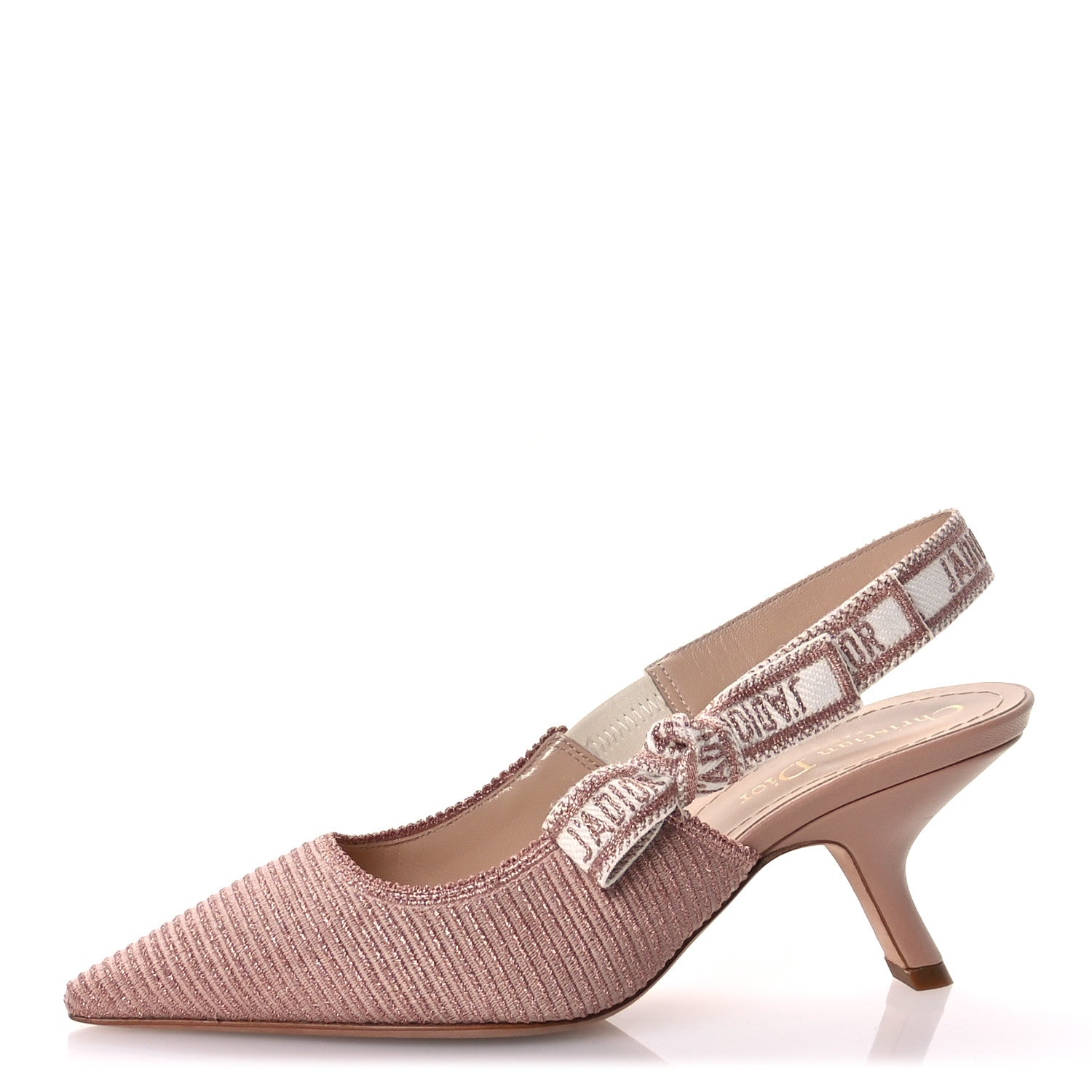 Christian Dior Laminated Cotton Ribbon Embroidered J'Adior Slingback 65mm Pumps 36 Rose Des Vents 1 of 10