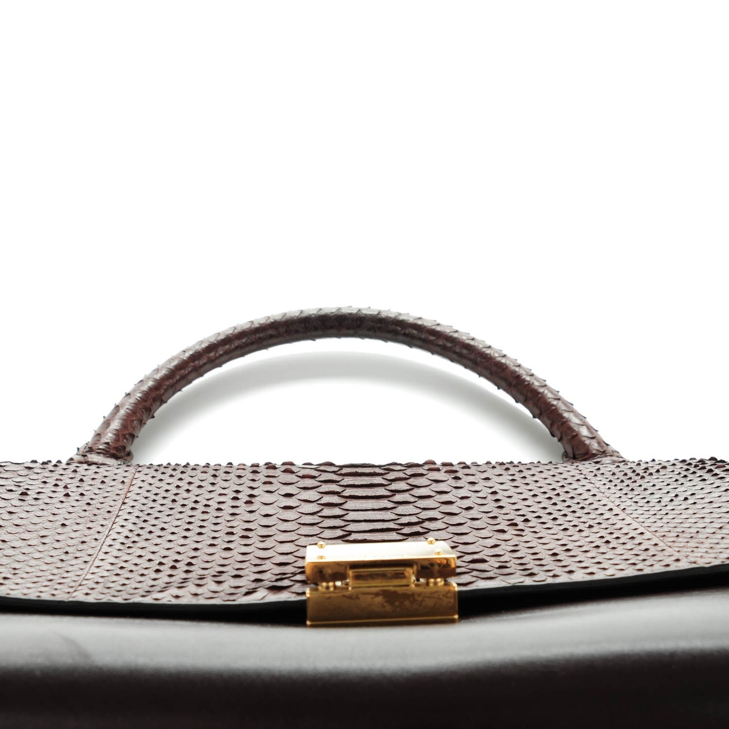 Celine Python Calfskin Small Tri-Color Trapeze Blue Brown 10 of 10