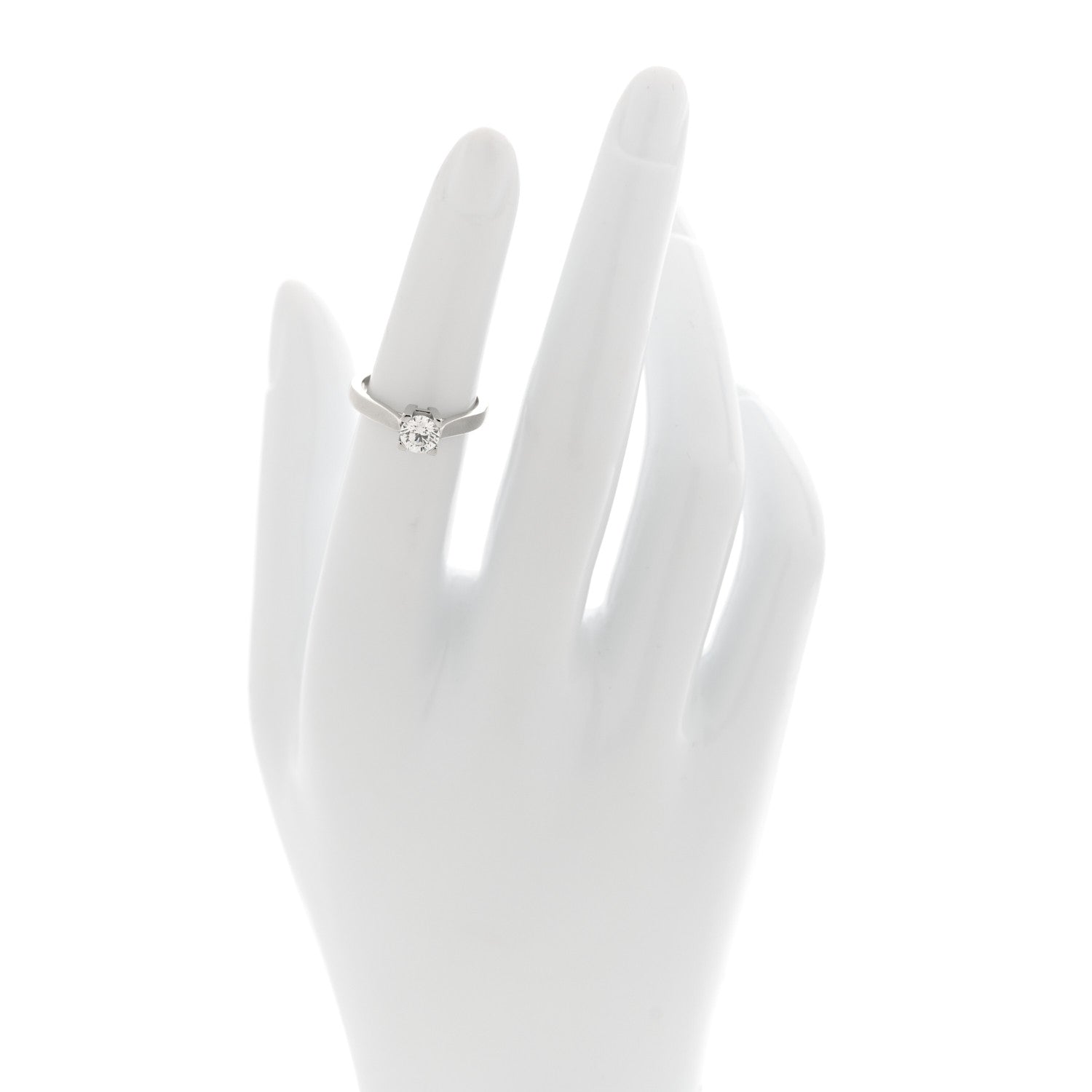 Harry Winston Platinum Diamond .50ct HW Logo Engagement Ring 48 4.5 2 of 5