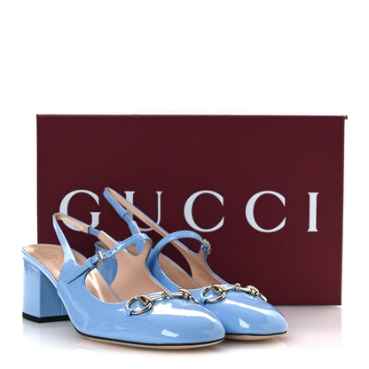 Gucci Vernice Crystal Horsebit Charlotte 42mm Slingback Pumps 40.5 Glacial Blue 12 of 12