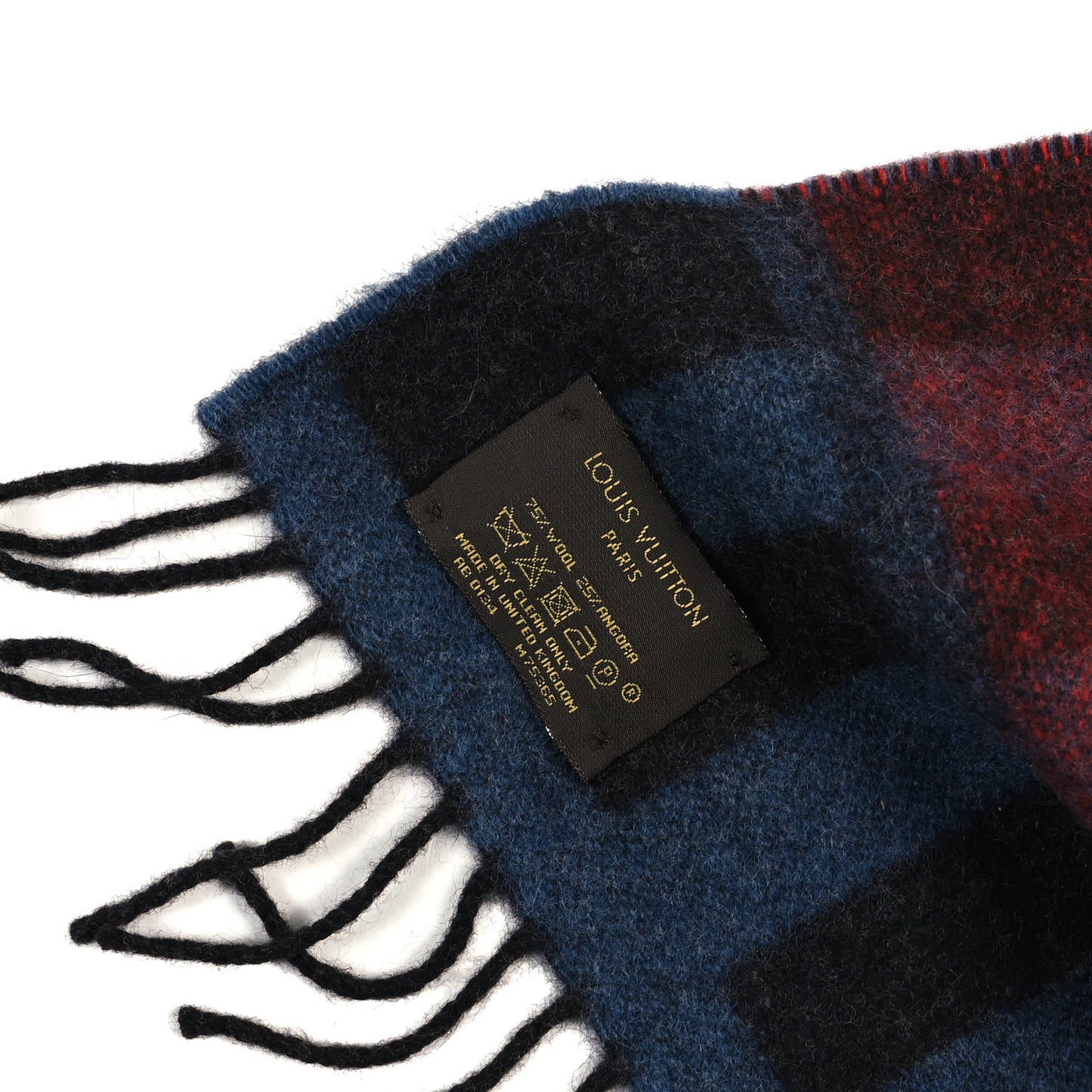 Wool Angora Stripe Muffler Hot Air Balloon Scarf Black Blue Red