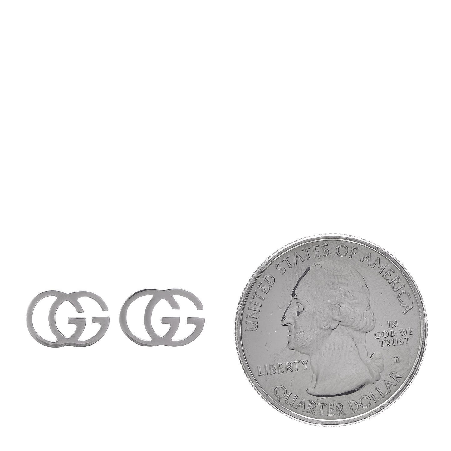 18K White Gold GG Tissue Stud Earrings