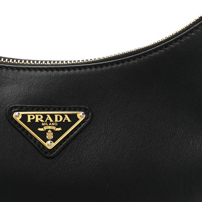 Prada Soft Calfskin Arque Shoulder Bag Black 7 of 10