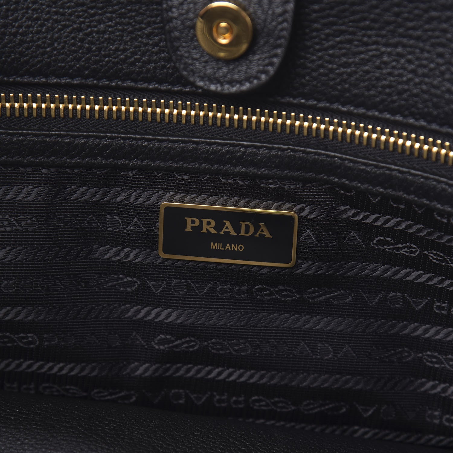 Prada Vitello Daino Tote Black 6 of 11