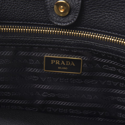 Prada Vitello Daino Tote Black 6 of 11
