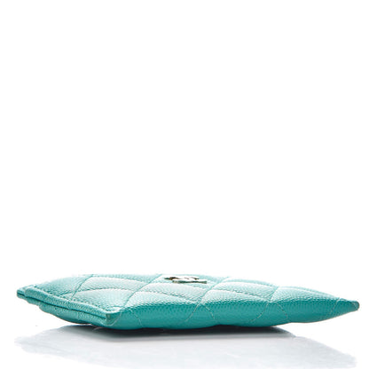 Chanel Caviar Quilted Card Holder Turquoise 5 of 13