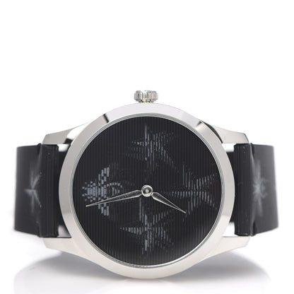 Gucci Stainless Steel Calfskin 38mm G-Timeless Bee Star Hologram Quartz Watch Black 3 of 6
