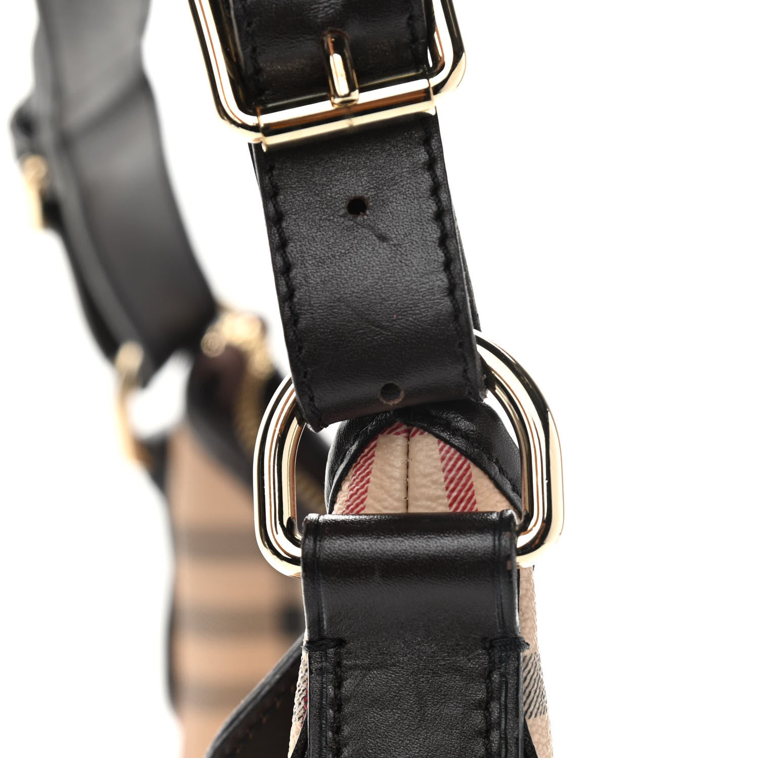 Burberry Haymarket Check Buckle Shoulder Bag Dark Brown 15 of 16