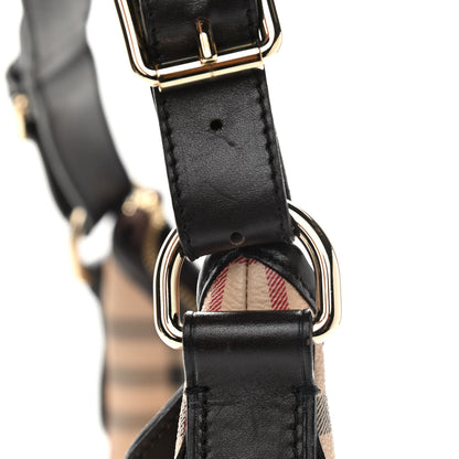 Burberry Haymarket Check Buckle Shoulder Bag Dark Brown 15 of 16