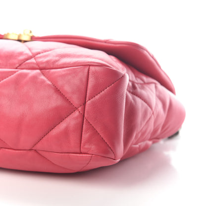 Chanel Goatskin Quilted Large Chanel 19 Flap Dark Pink 8 of 8
