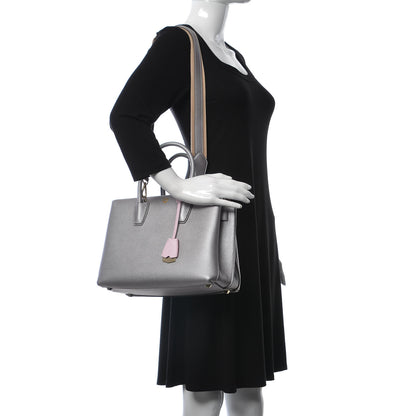 MCM Metallic Grained Calfskin Medium Milla Tote Spike Silver 2 of 14