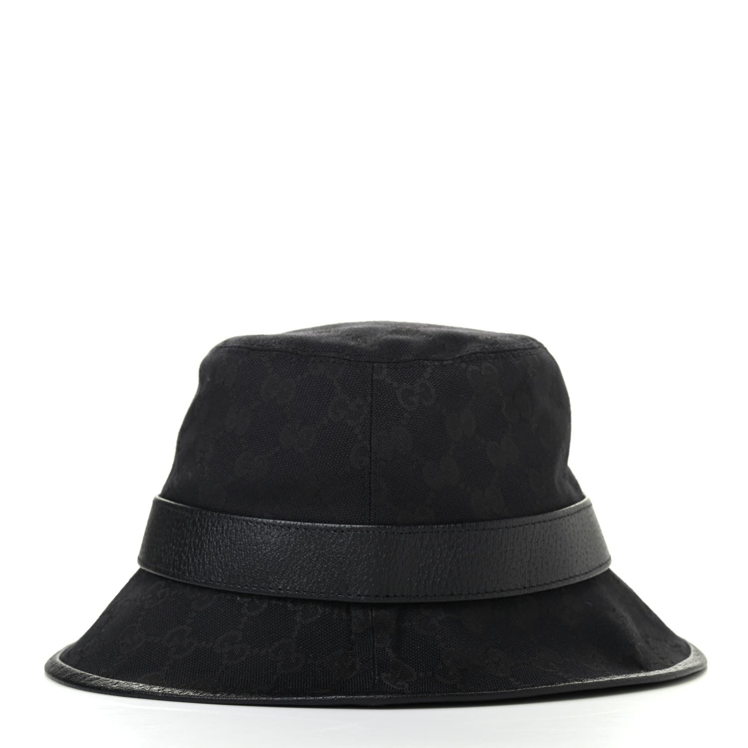 Gucci Monogram Textured Dollar Calfskin GG Jago Bucket Hat L Black 5 of 9