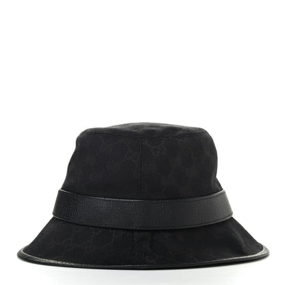 Gucci Monogram Textured Dollar Calfskin GG Jago Bucket Hat L Black 5 of 9