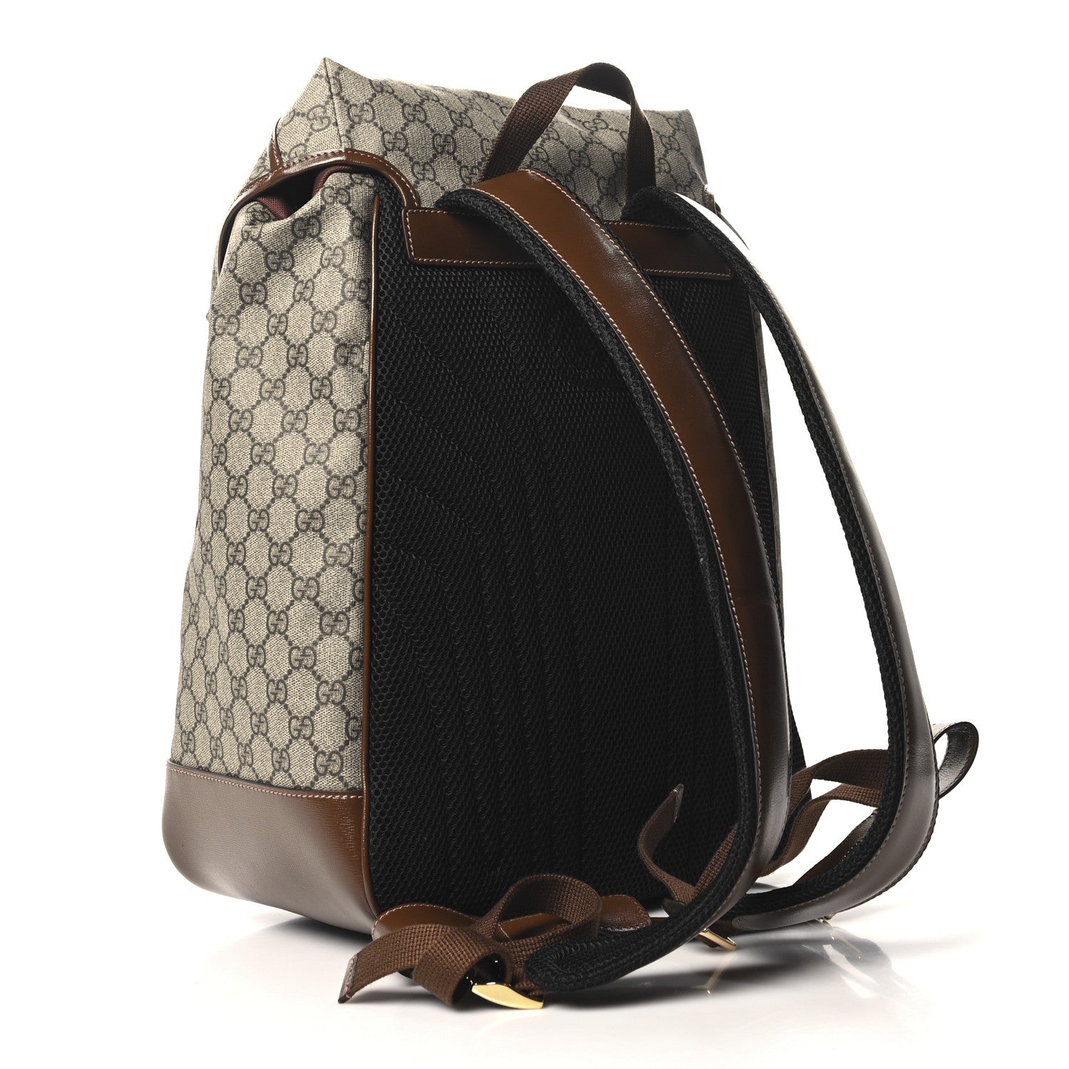 Gucci GG Supreme Monogram Azalea Calfskin Medium Retro Interlocking G Buckle Backpack Beige Ebony Brown Sugar 3 of 10