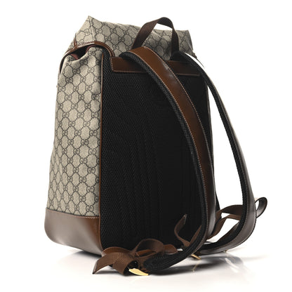 Gucci GG Supreme Monogram Azalea Calfskin Medium Retro Interlocking G Buckle Backpack Beige Ebony Brown Sugar 3 of 10