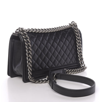 Chanel Calfskin Quilted Medium Boy Flap Black 3 of 14