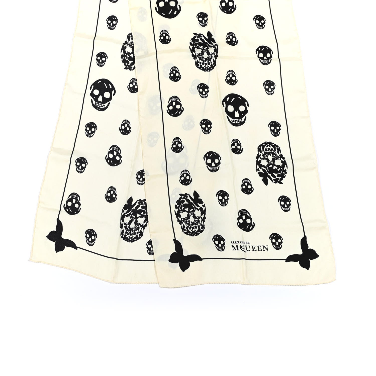 Alexander McQueen Silk Butterfly Skull Scarf Ivory 4 of 4